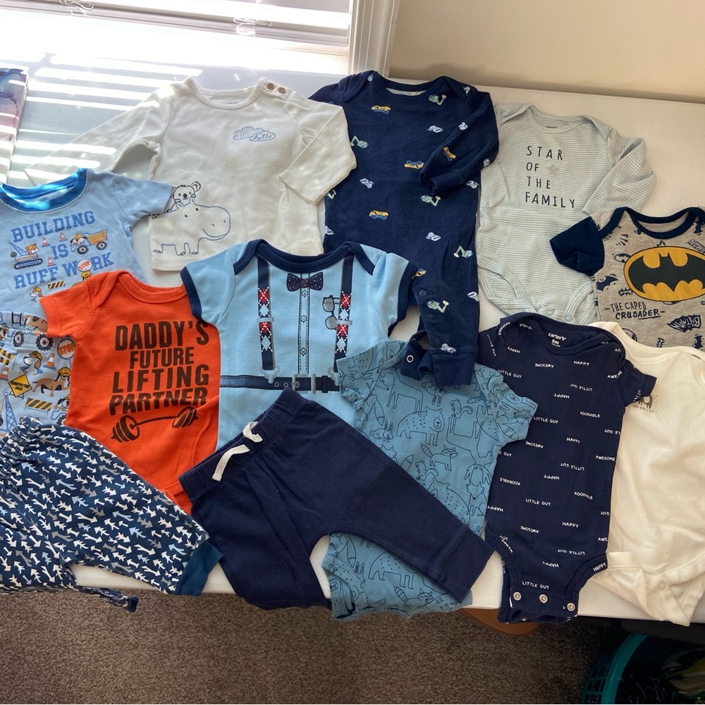 EUC Carter’s Children’s Place‎ baby boy’s 6-9 months jumper onesie pajamas pants